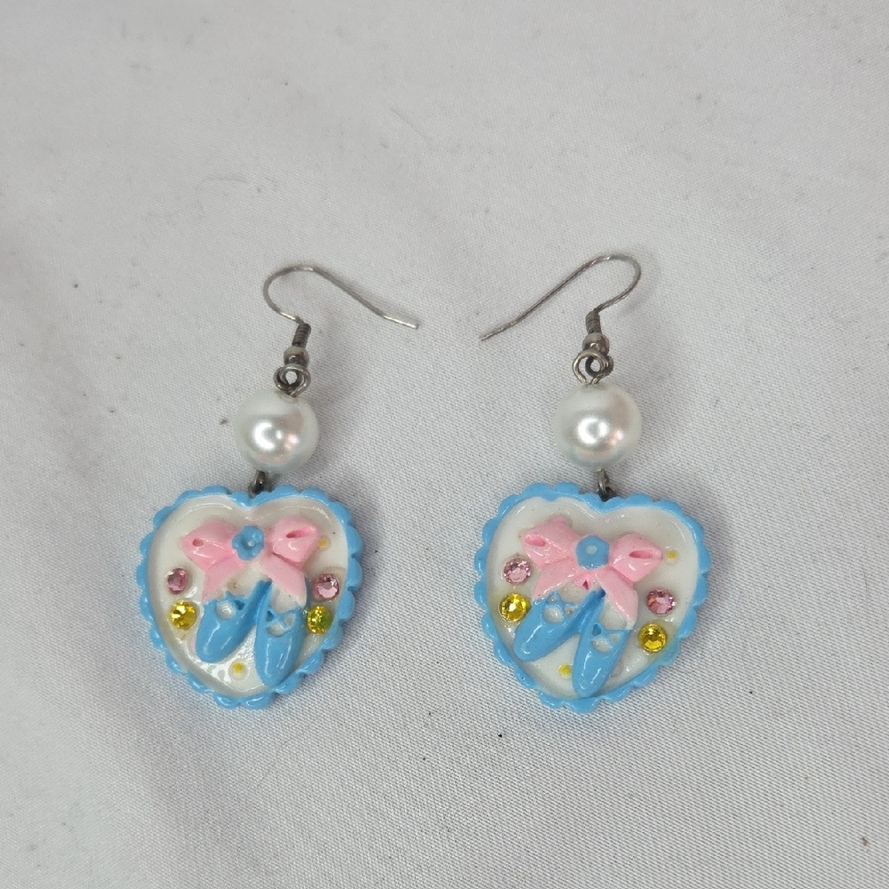 Ballerina Shoe Earrings Kitsch 2010s Style Costume Fashion Jewelry